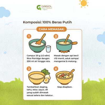 GASOL Bubur Beras Organik Makanan Bayi MPASI 300gr HALAL thumbnail 3