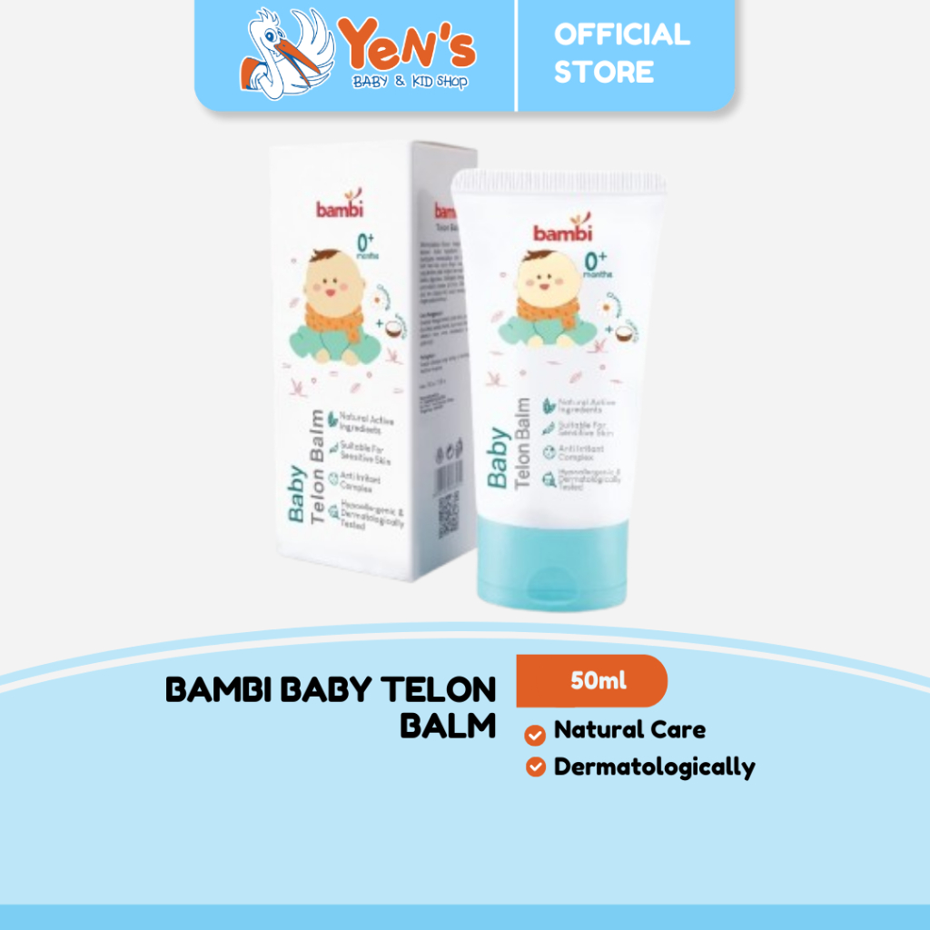 Bambi Baby Telon Balm 50ml | Calming Rub Membantu Mengatasi Kembung & Menghangatkan Tubuh Bayi