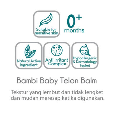 Bambi Baby Telon Balm 50ml | Calming Rub Membantu Mengatasi Kembung & Menghangatkan Tubuh Bayi thumbnail 4
