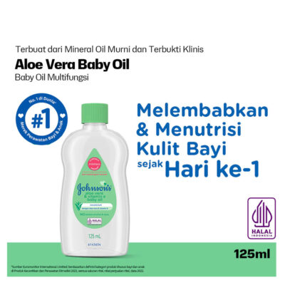 JOHNSON'S Aloe Vera Oil - 125ml - Teruji klinis lembut di kulit bayi thumbnail 2