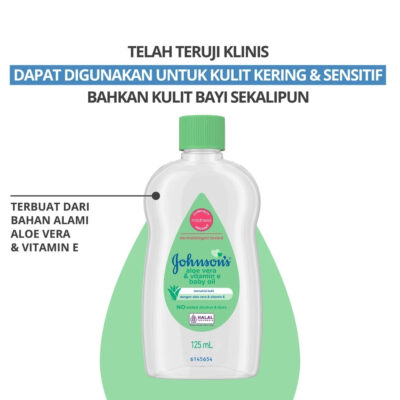 JOHNSON'S Aloe Vera Oil - 125ml - Teruji klinis lembut di kulit bayi thumbnail 7