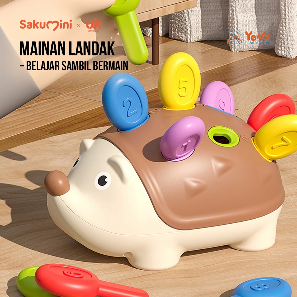 Sakumini Landak Plug In Fun Activity Mainan Latihan Motorik Sensorik Keterampilan Bayi Anak ( 1 PCS )
