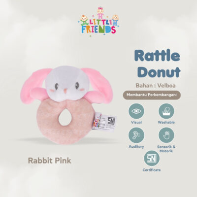 Little Friends Rattle Donat Karakter Hewan - Mainan Genggam Kerincingan Bayi thumbnail 3