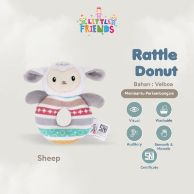 Little Friends Rattle Donat Karakter Hewan - Mainan Genggam Kerincingan Bayi thumbnail 5