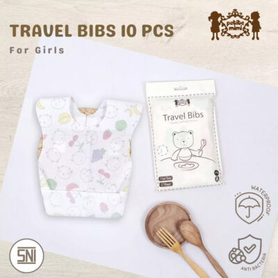 Petite Mimi Travel Disposable Baby Bibs - Celemek Makan Bayi Isi 10 Per Pack - SNI thumbnail 2