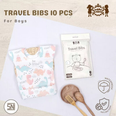 Petite Mimi Travel Disposable Baby Bibs - Celemek Makan Bayi Isi 10 Per Pack - SNI thumbnail 3