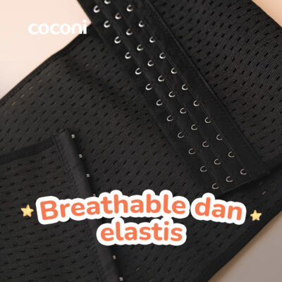 COCONI Body Shaper Breathable Corset - Korset Pelangsing Stagen Pasca Melahirkan - Cream / Black thumbnail 3