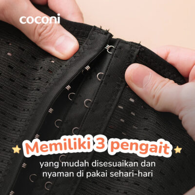 COCONI Body Shaper Breathable Corset - Korset Pelangsing Stagen Pasca Melahirkan - Cream / Black thumbnail 5