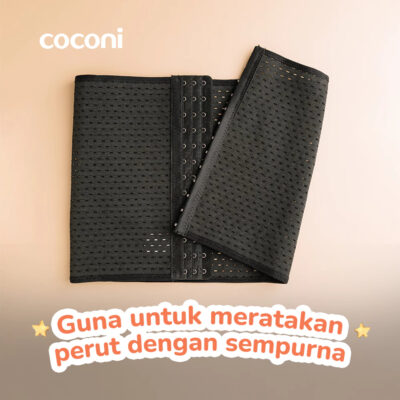 COCONI Body Shaper Breathable Corset - Korset Pelangsing Stagen Pasca Melahirkan - Cream / Black thumbnail 6
