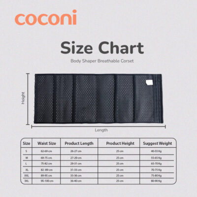 COCONI Body Shaper Breathable Corset - Korset Pelangsing Stagen Pasca Melahirkan - Cream / Black thumbnail 9