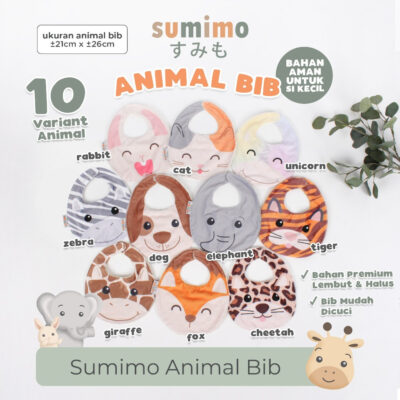 Sumimo Animal Bib / Celemek Makan Bayi / Tatakan Iler Bayi
