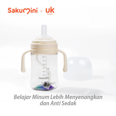 Sakumini Rainbow Botol Minum Sedotan 260ml - Training Sippy Straw Cup Anak Anti Tumpah Gravity Ball thumbnail 1