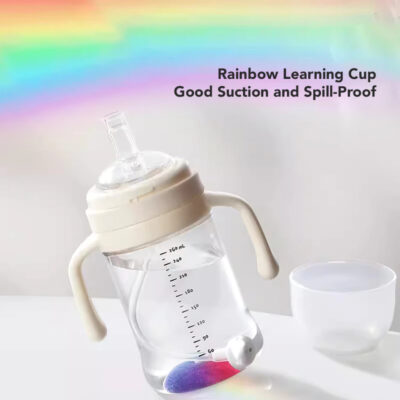 Sakumini Rainbow Botol Minum Sedotan 260ml - Training Sippy Straw Cup Anak Anti Tumpah Gravity Ball thumbnail 3