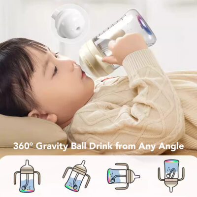 Sakumini Rainbow Botol Minum Sedotan 260ml - Training Sippy Straw Cup Anak Anti Tumpah Gravity Ball thumbnail 7