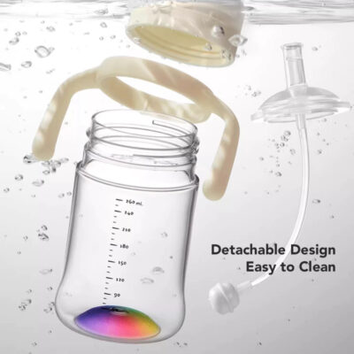 Sakumini Rainbow Botol Minum Sedotan 260ml - Training Sippy Straw Cup Anak Anti Tumpah Gravity Ball thumbnail 9