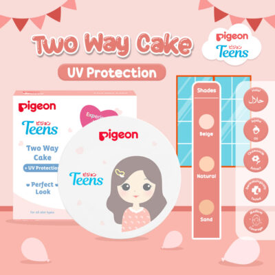 PIGEON TEENS TWO WAY CAKE 14g - Bedak Foundation Padat Remaja - Natural Finish Look