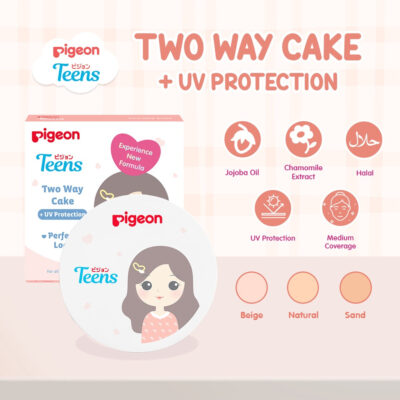 PIGEON TEENS TWO WAY CAKE 14g - Bedak Foundation Padat Remaja - Natural Finish Look thumbnail 3