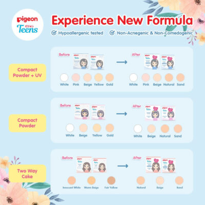 PIGEON TEENS TWO WAY CAKE 14g - Bedak Foundation Padat Remaja - Natural Finish Look thumbnail 6