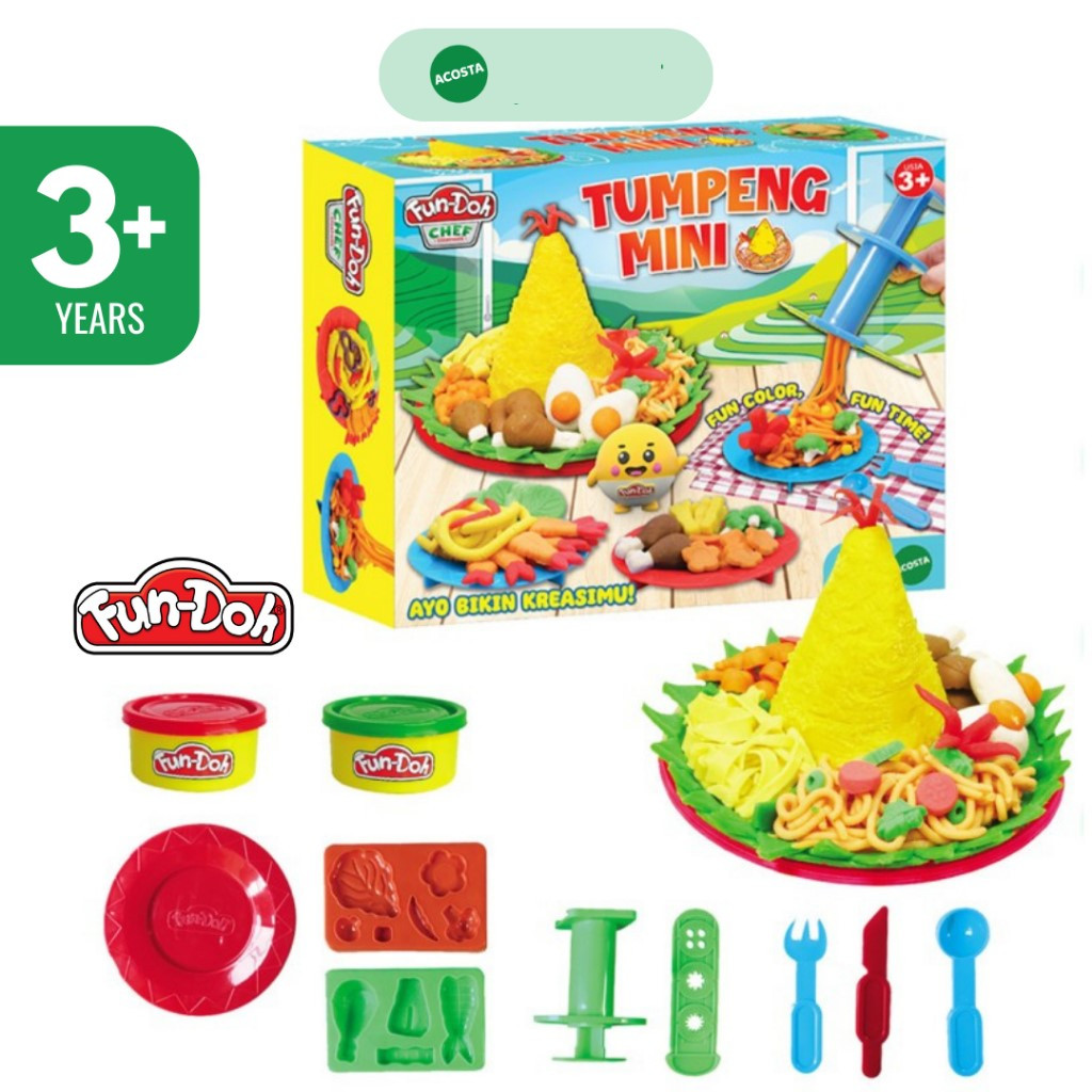 Fun-doh Mainan Edukasi Lilin Plastisin Cetakan Nasi Tumpeng Mini