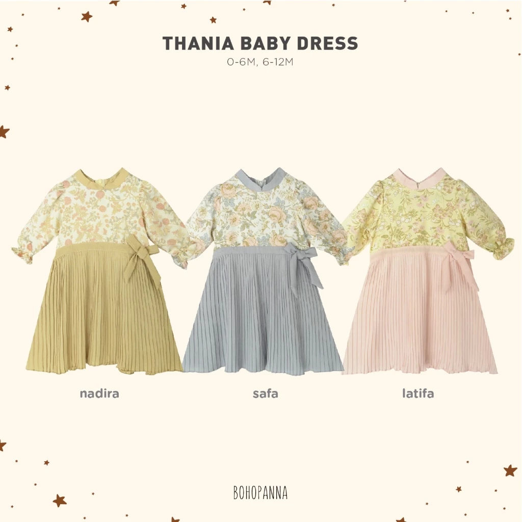 BOHOPANNA - RAYA COLLECTION - THANIA BABY DRESS - Dress Bayi Perempuan - Baju Muslim