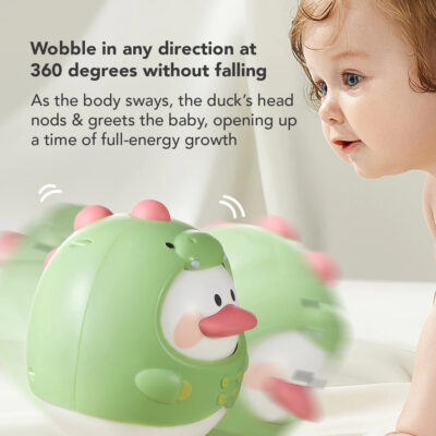 Sakumini Mainan Edukasi Boneka Goyang Anak Bayi Tumbler Duck Rattle Head Up Training thumbnail 3