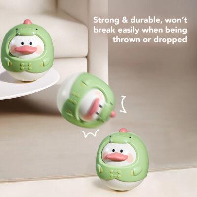 Sakumini Mainan Edukasi Boneka Goyang Anak Bayi Tumbler Duck Rattle Head Up Training thumbnail 7
