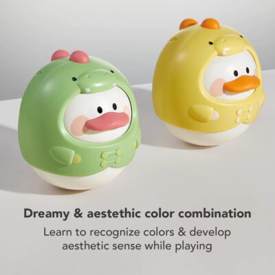 Sakumini Mainan Edukasi Boneka Goyang Anak Bayi Tumbler Duck Rattle Head Up Training thumbnail 8