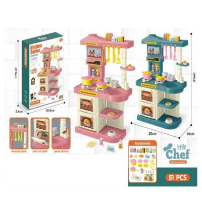 Little Chef KITCHEN SERIES 51PCS - Mainan Alat Masak Anak - Mainan Edukasi thumbnail 2