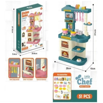Little Chef KITCHEN SERIES 51PCS - Mainan Alat Masak Anak - Mainan Edukasi thumbnail 4