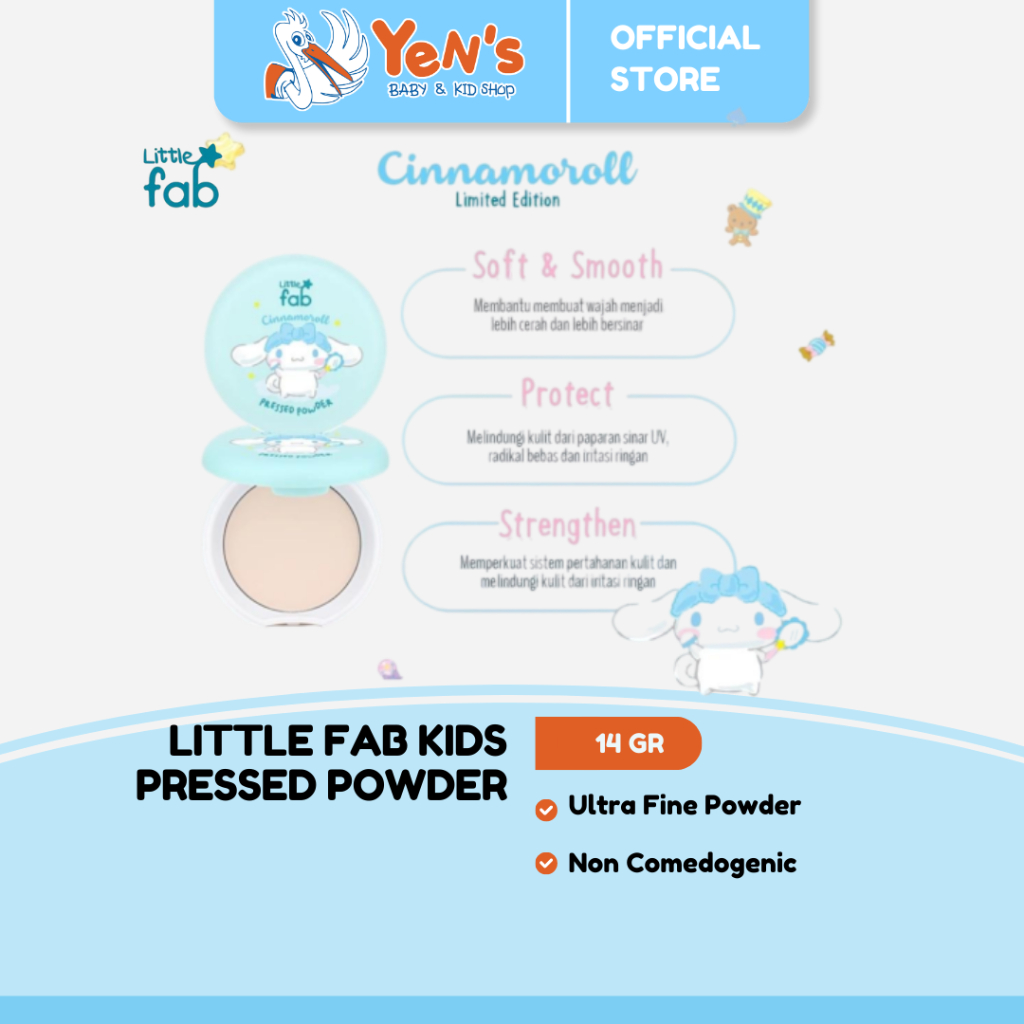 Little Fab Kids - Pressed Powder 14GR - Limited Edition Cinnamoroll