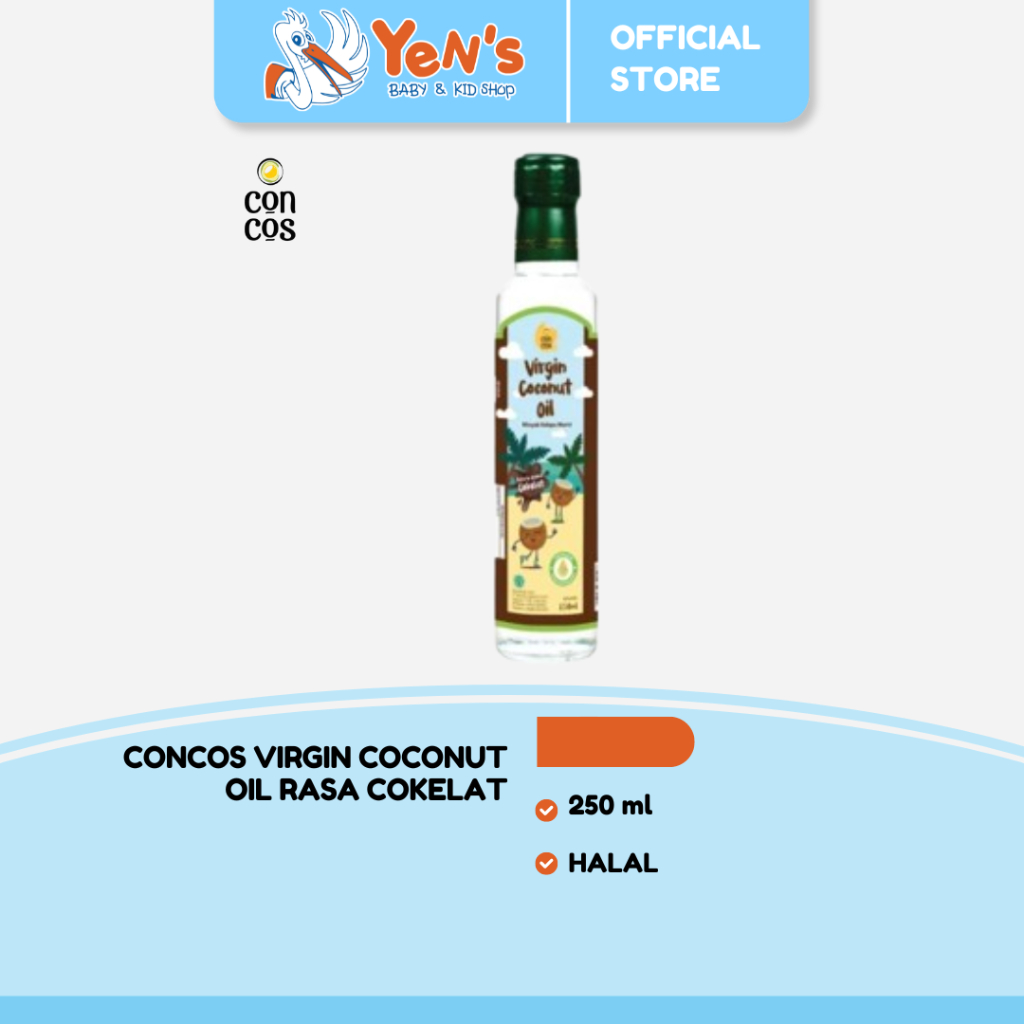Concos Virgin Coconut Oil Rasa Cokelat 250 ml - Minyak MPASI HALAL