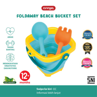 IQAngel Foldaway Beach Bucket Set / Mainan Ember / Mainan Cetakan Pasir Anak SNI