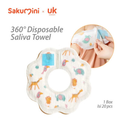 Sakumini Disposable Slabber Saliva Towel Handuk Celemek Tatakan Air Liur Anak Isi 20pcs/box