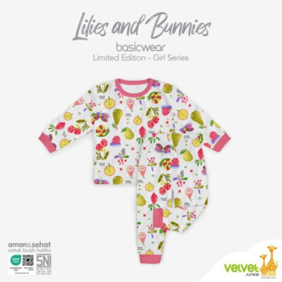 Velvet Junior Setelan Limited DreamWear Kancing Pundak Celana Panjang - Lilies And Buddies ( 1 Stel) thumbnail 3