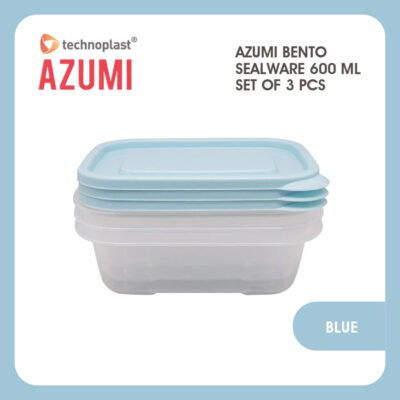 Azumi Bento Sealware 600 ML isi 3 Pcs / Tempat Penyimpan Makanan thumbnail 2