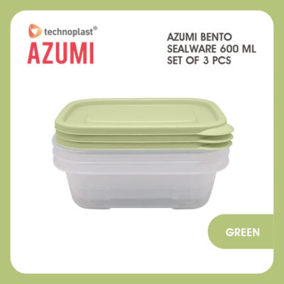 Azumi Bento Sealware 600 ML isi 3 Pcs / Tempat Penyimpan Makanan thumbnail 4