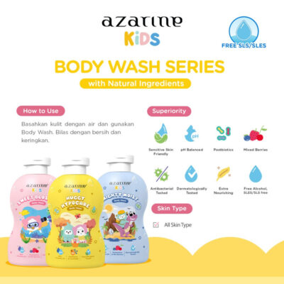 Azarine Kids Body Wash 300ml Sabun Bayi Kids SLS FREE - untuk kulit sensitif all skin types thumbnail 7
