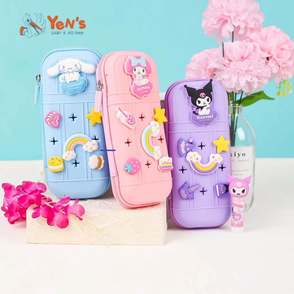 Kotak Tempat Pensil Alat Tulis Bahan Silikon - Soft Silicone Pencil Case Sanrio Characters