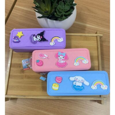 Kotak Tempat Pensil Alat Tulis Bahan Silikon - Soft Silicone Pencil Case Sanrio Characters thumbnail 3