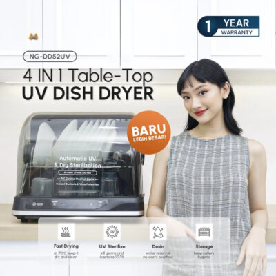 Norge 4in1UV Dish Dryer 52L Black 350W - Sterilizer / Rak Pengering Piring thumbnail 2