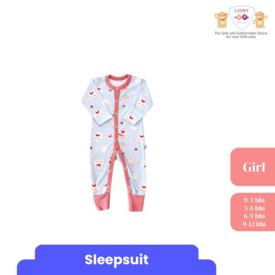 LIBBY Premium Baju Tidur Bayi Sleepsuit Bodysuit Romper Motif Girl 0-12 Bulan (3 Pcs/Pack) thumbnail 4