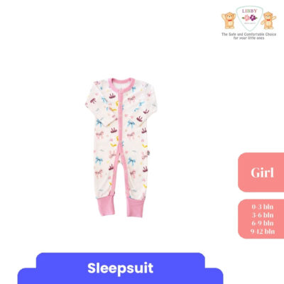 LIBBY Premium Baju Tidur Bayi Sleepsuit Bodysuit Romper Motif Girl 0-12 Bulan (3 Pcs/Pack) thumbnail 5