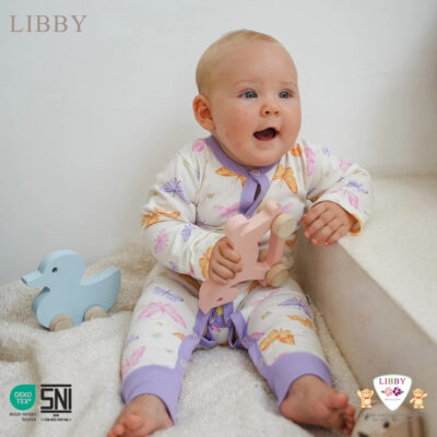 LIBBY Premium Baju Tidur Bayi Sleepsuit Bodysuit Romper Motif Girl 0-12 Bulan (3 Pcs/Pack) thumbnail 6