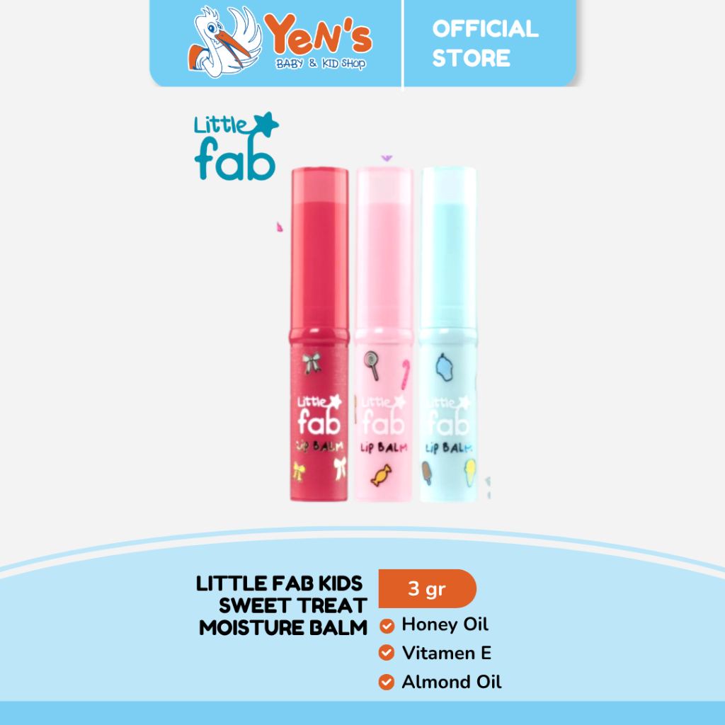 Little Fab Kids - Sweet Treat Moisture Balm 3gr - Lip Balm Anak