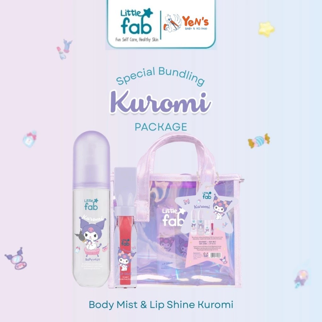 Little Fab Kids Limited Edition Kuromi Package ( Body Mist & Lip Shine)