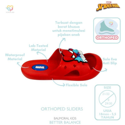 Balmoral Kids Easy Dry Clogs Anak Boys Spiderman 21 - 30 SPD-AKS05 - Sandal anak thumbnail 7
