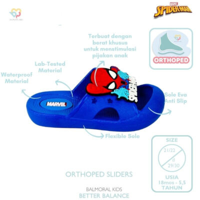 Balmoral Kids Easy Dry Clogs Anak Boys Spiderman 21 - 30 SPD-AKS05 - Sandal anak thumbnail 8