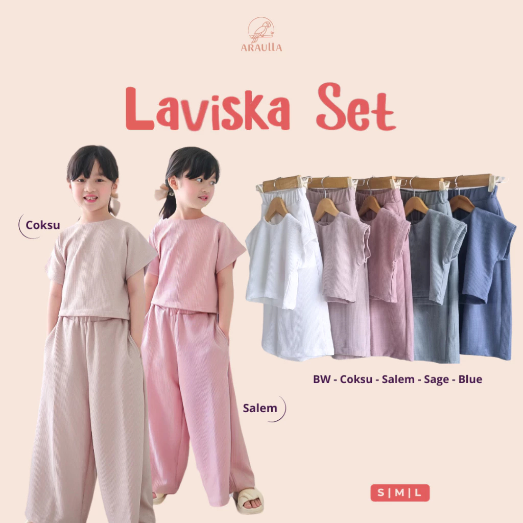 Araulla - LAVISKA SET Baju Anak Perempuan | Baju Atasan dan Bawahan anak