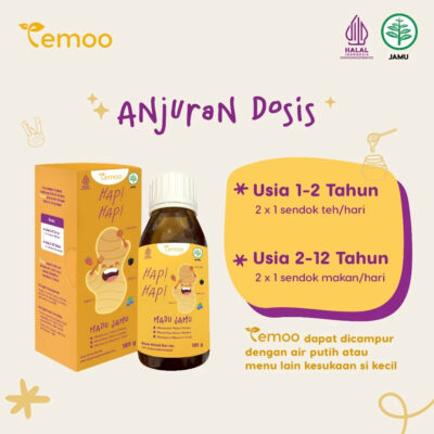 Temoo Hap Hap Madu Jamu 185 gr - Vitamin Penggemuk Badan Anak & Vitamin Otak Anak Cerdas Daya Ingat thumbnail 6
