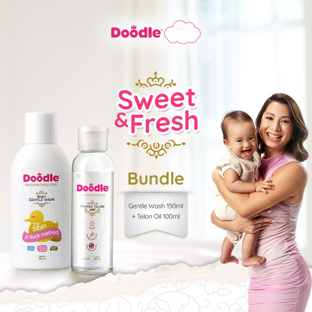 Sweet & Fresh Bundling Doodle Telon Oil 100ml & Doodle Baby Gentle Wash 150ml